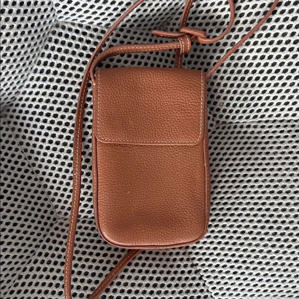 Quince Brown Leather Crossbody Bag